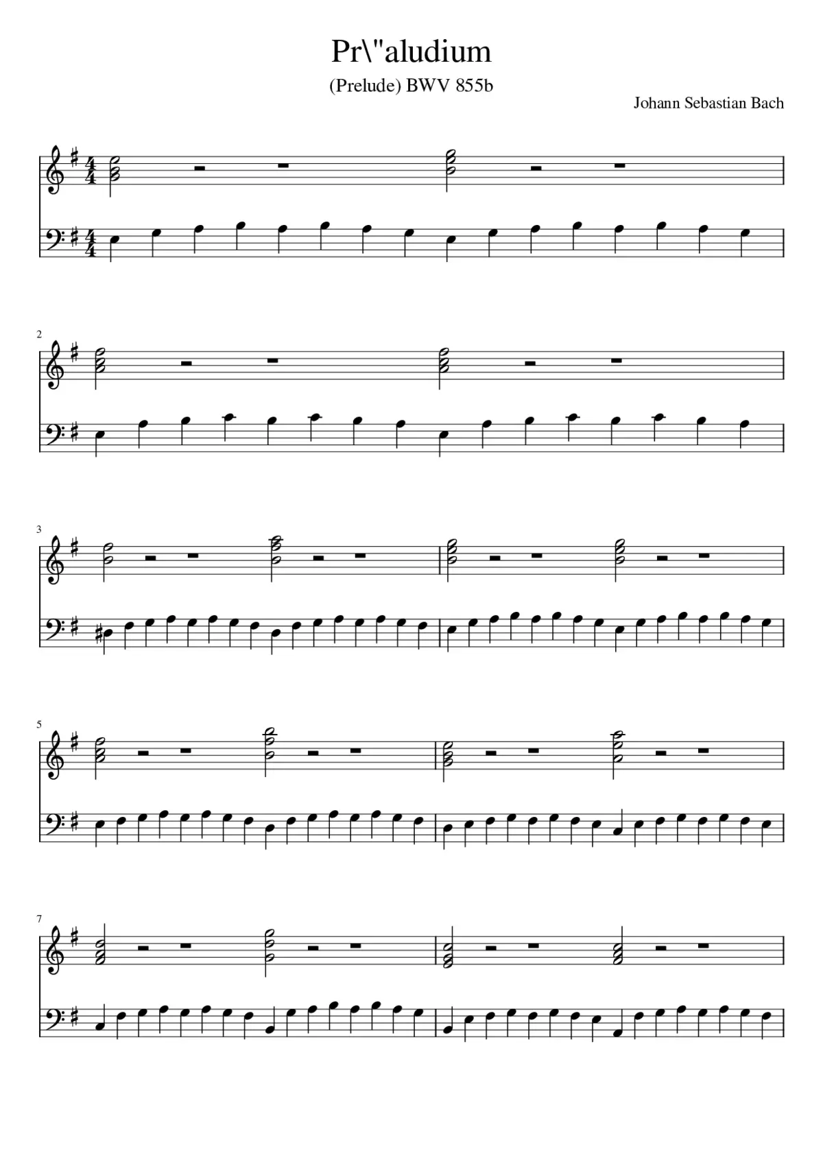 Prelude and Fugue in E minor BWV 855 - Page 1