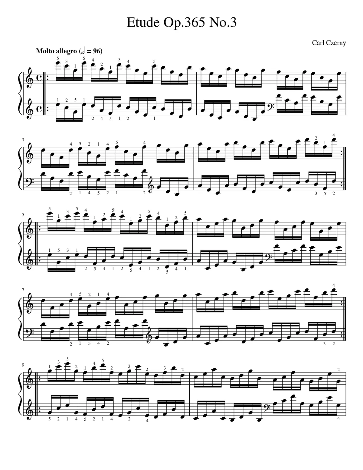 School of Virtuosity Op.365 No.3 - Page 1