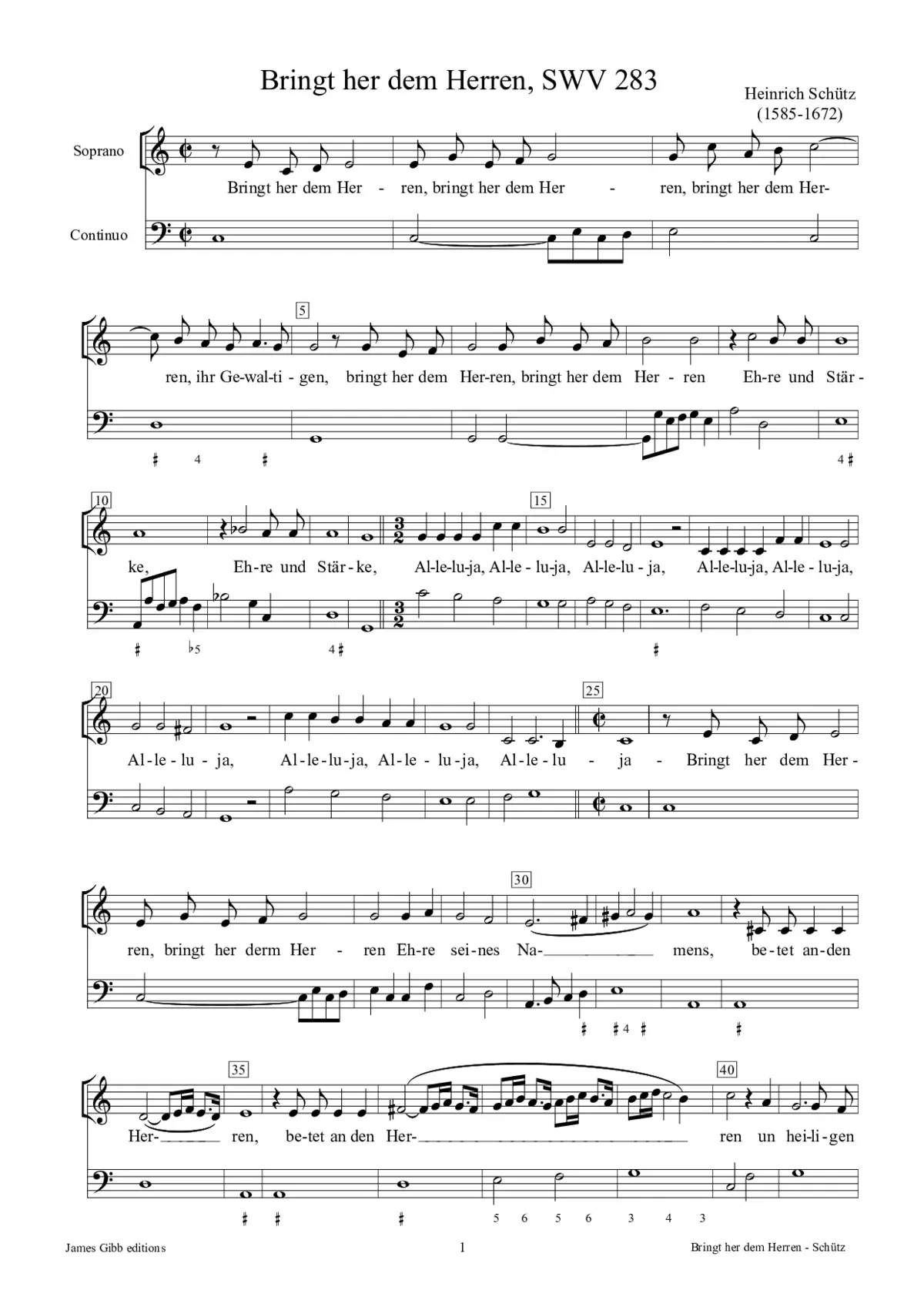 Bringt her dem Herren, SWV 283 - Page 1