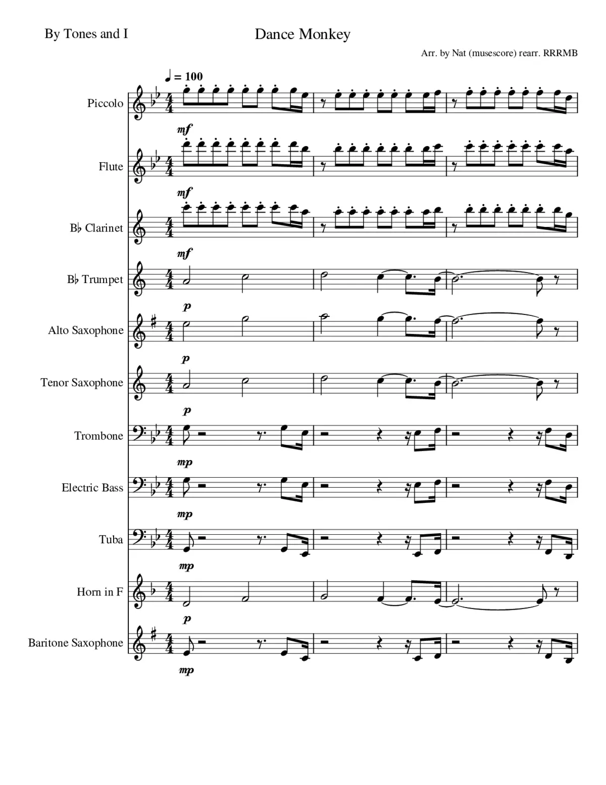 dance monkey - Page 1