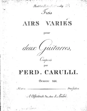 3 Airs variés pour deux guitarres