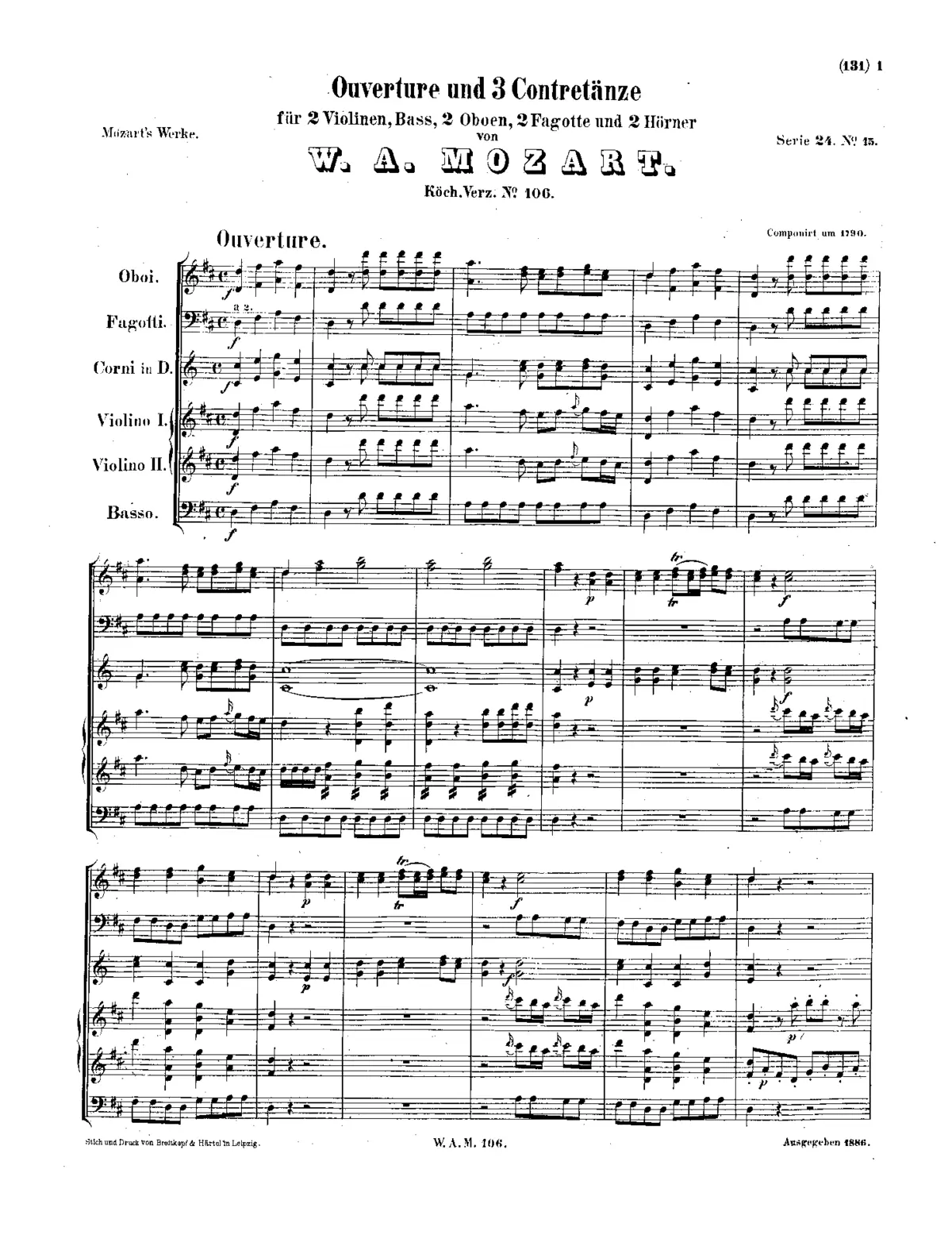 Ouverture and 3 Country Dances - Page 1