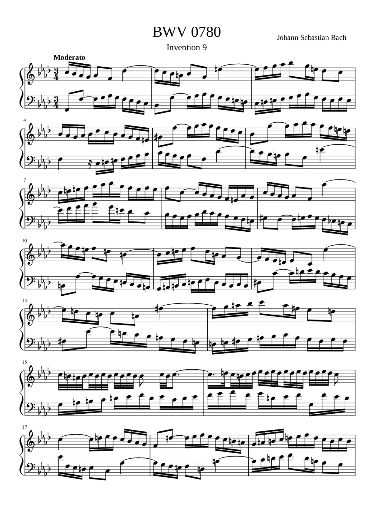 Invention in F minor BWV 780 - Page 1