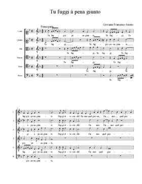 Tu fuggi à pena giunto