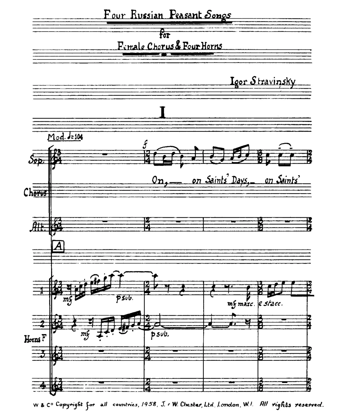 4 Russian Peasant Songs - Page 1
