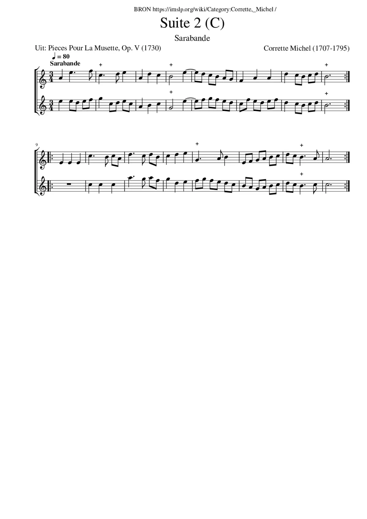 Suite 2 (C) (Sarabande) - Page 1