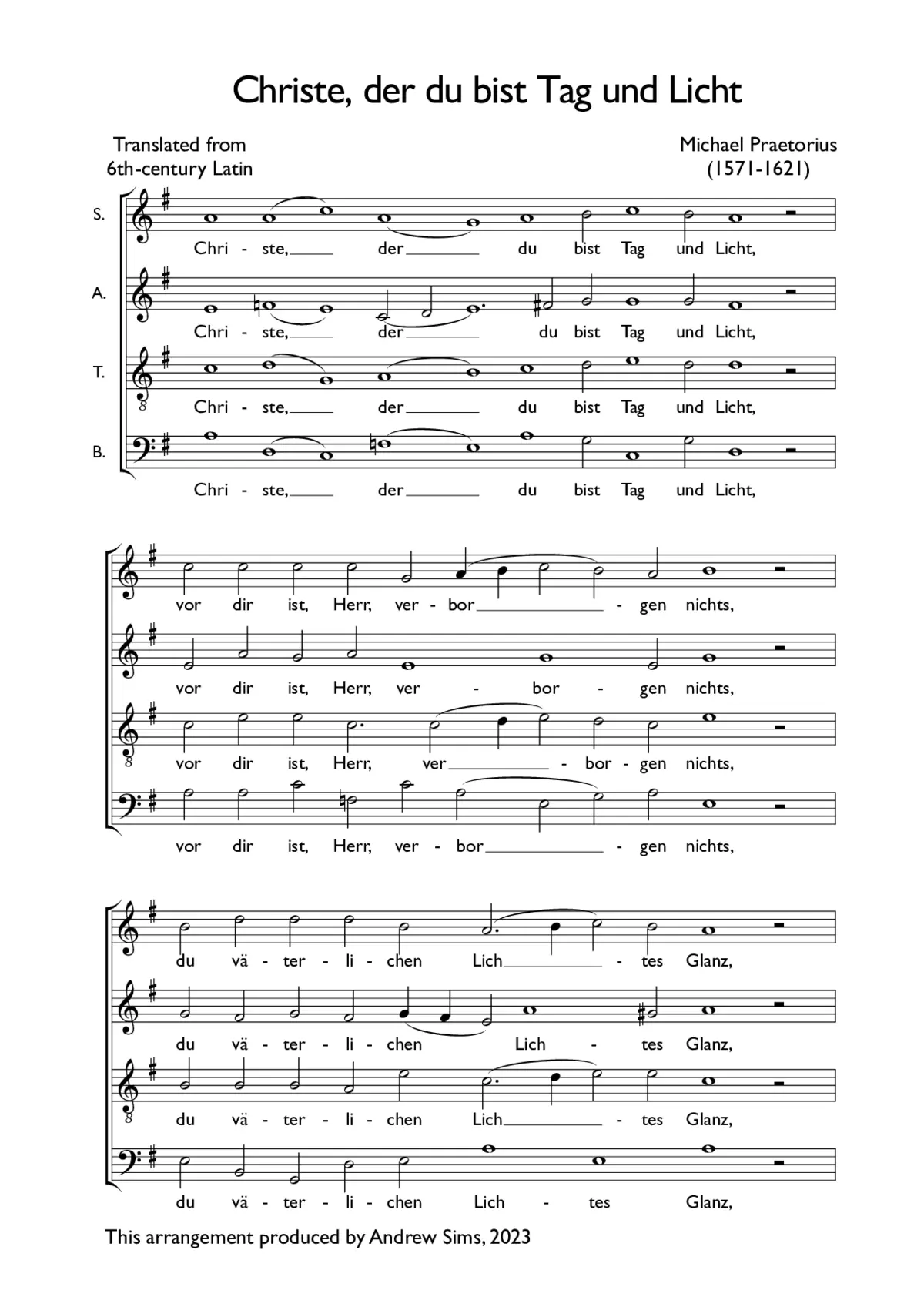 Christe der du bist Tag und Licht a 4 - Page 1