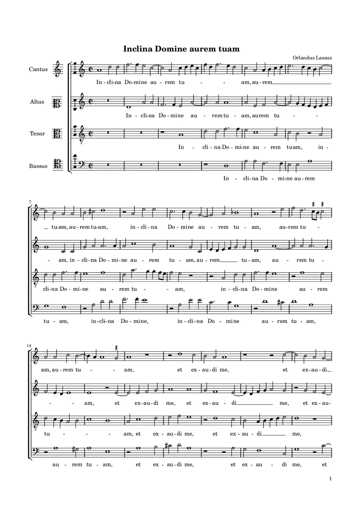 Inclina Domine aurem tuam a 4 - Page 1