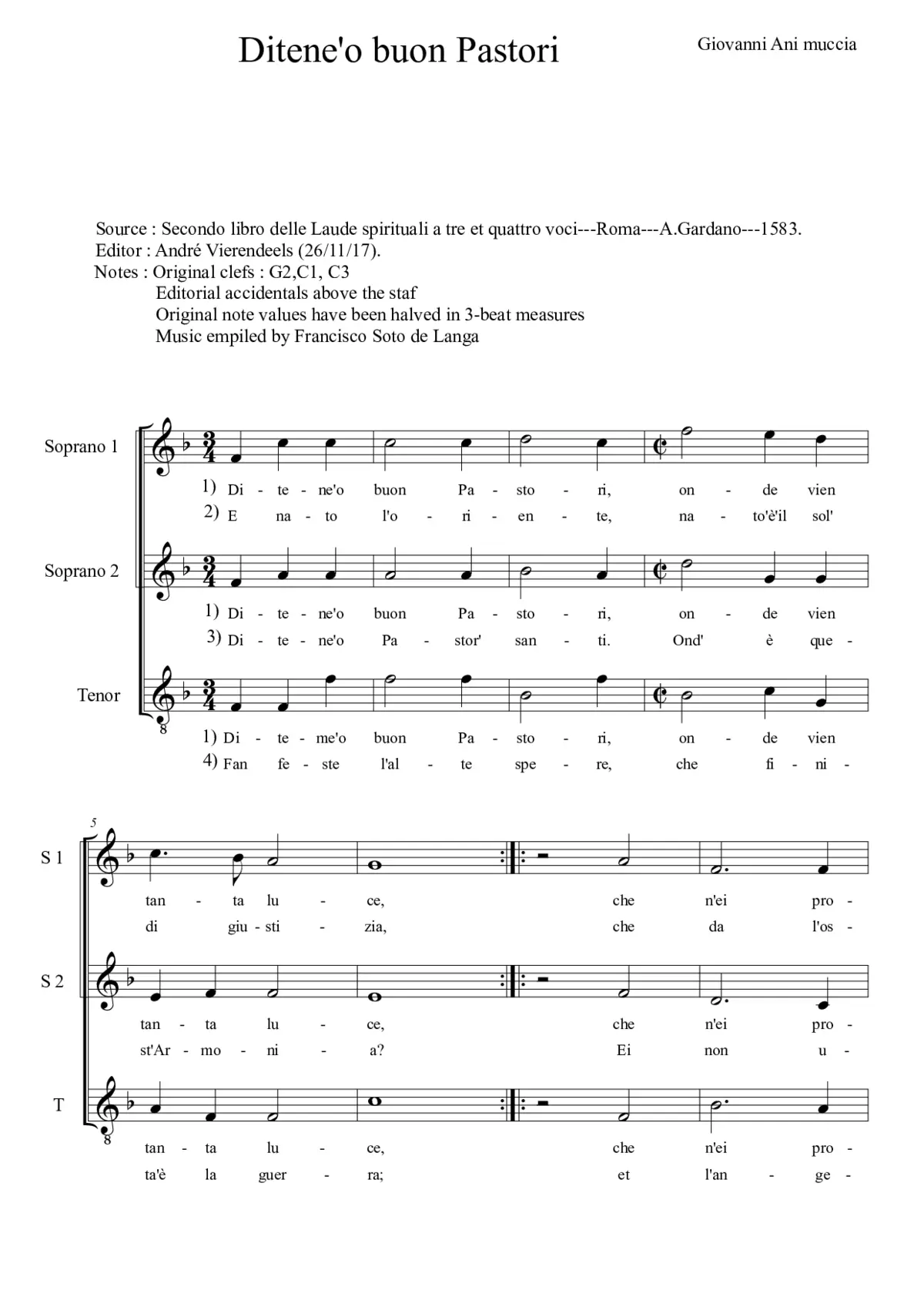 Ditene o buon pastori - Page 1
