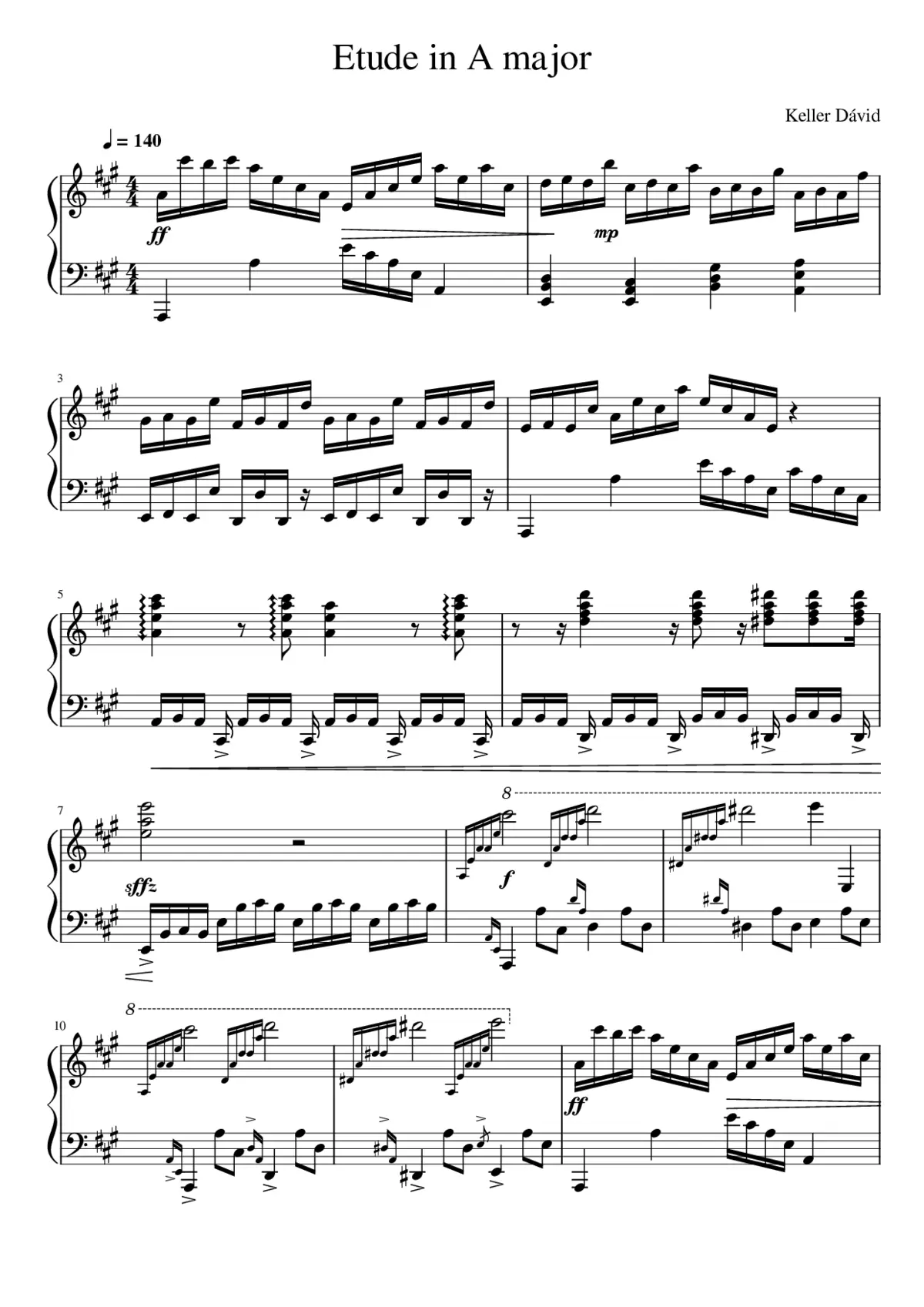 A-dúr etÅd - Page 1