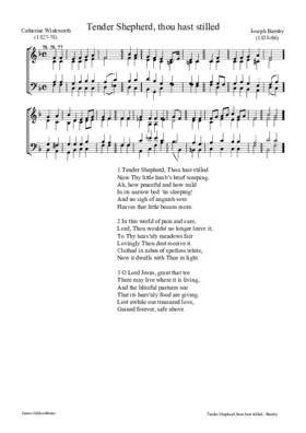 Tender Shepherd, Thou hast stilled