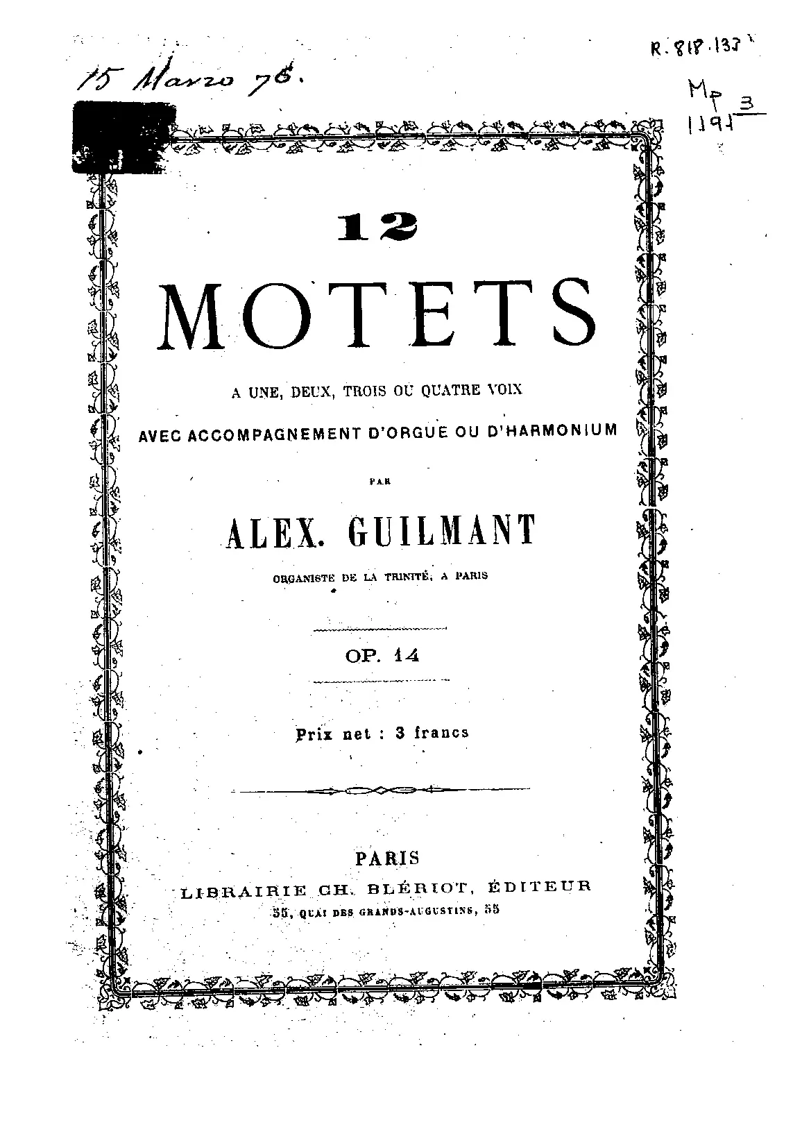 12 Motets - Page 1