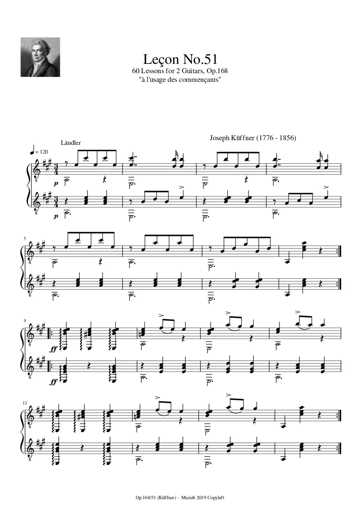60 Lessons for 2 Guitars Op.168 - Page 1