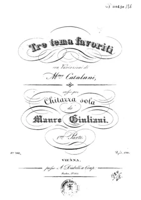 3 Tema favoriti con Variazioni di Mme. Catalani