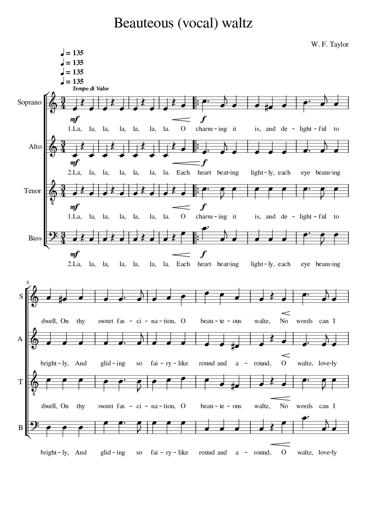 Beauteous (Vocal) Waltz - Page 1