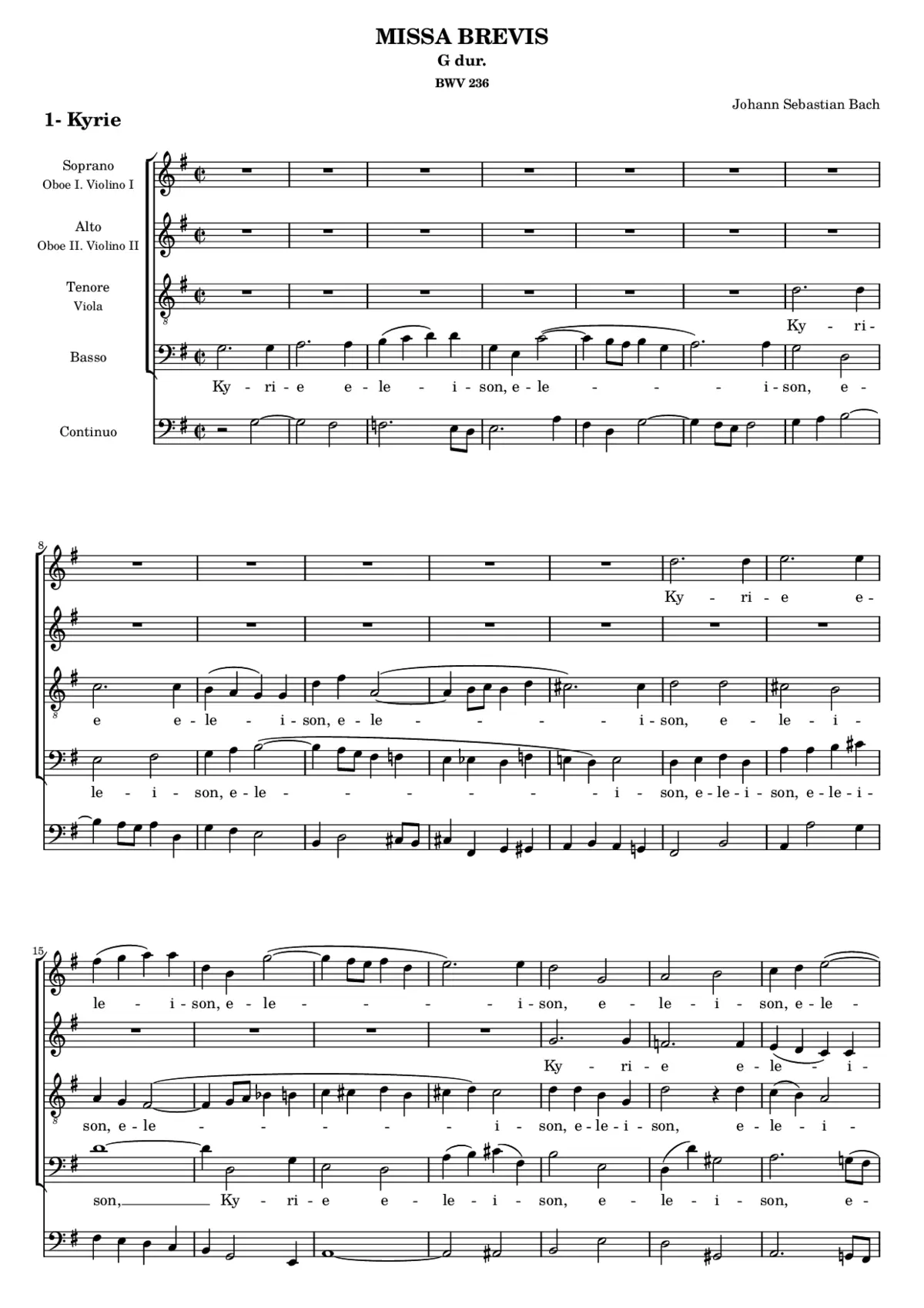 Missa brevis in G, BWV 236 - Page 1