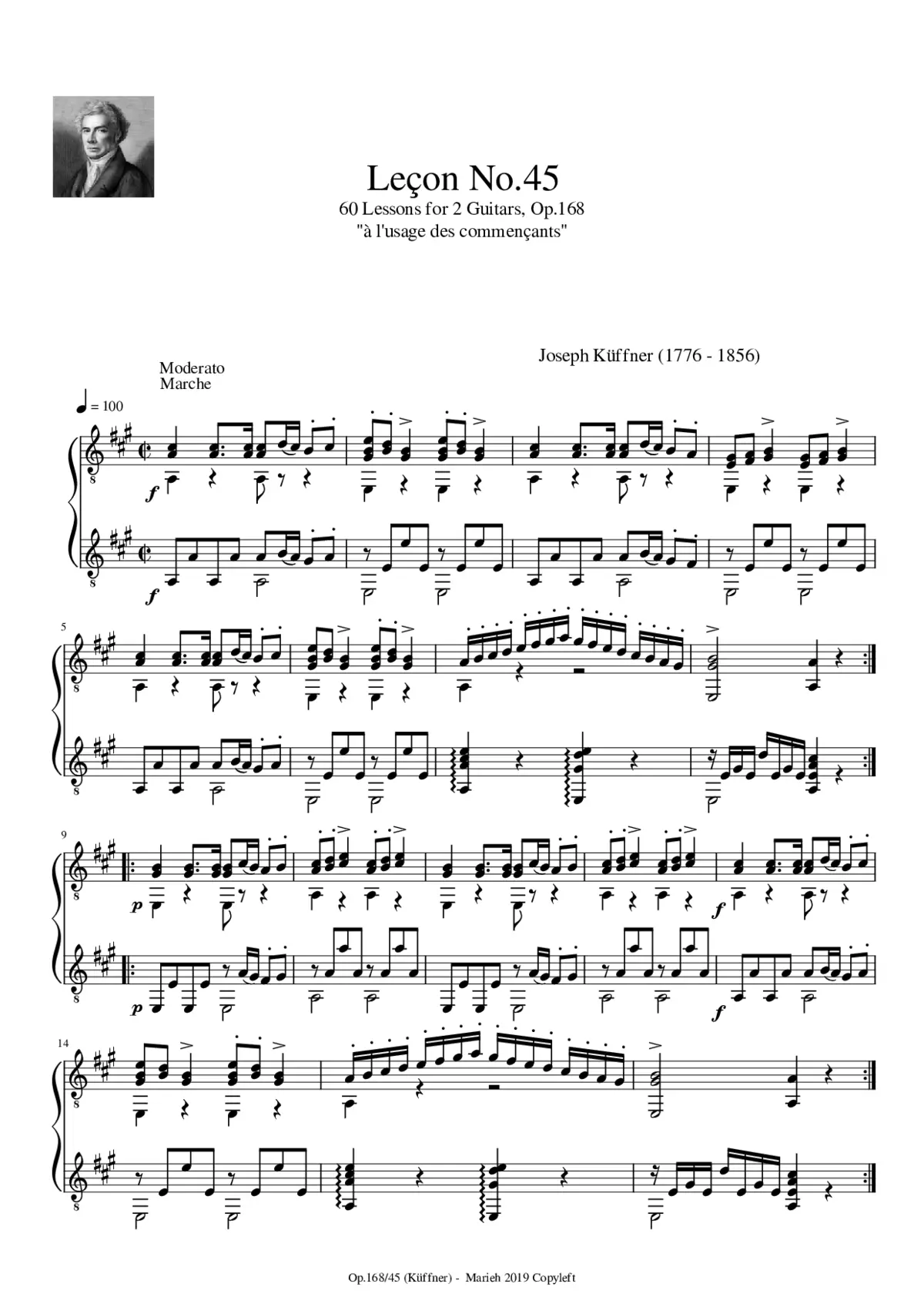 60 Lessons for 2 Guitars Op.168 - Page 1