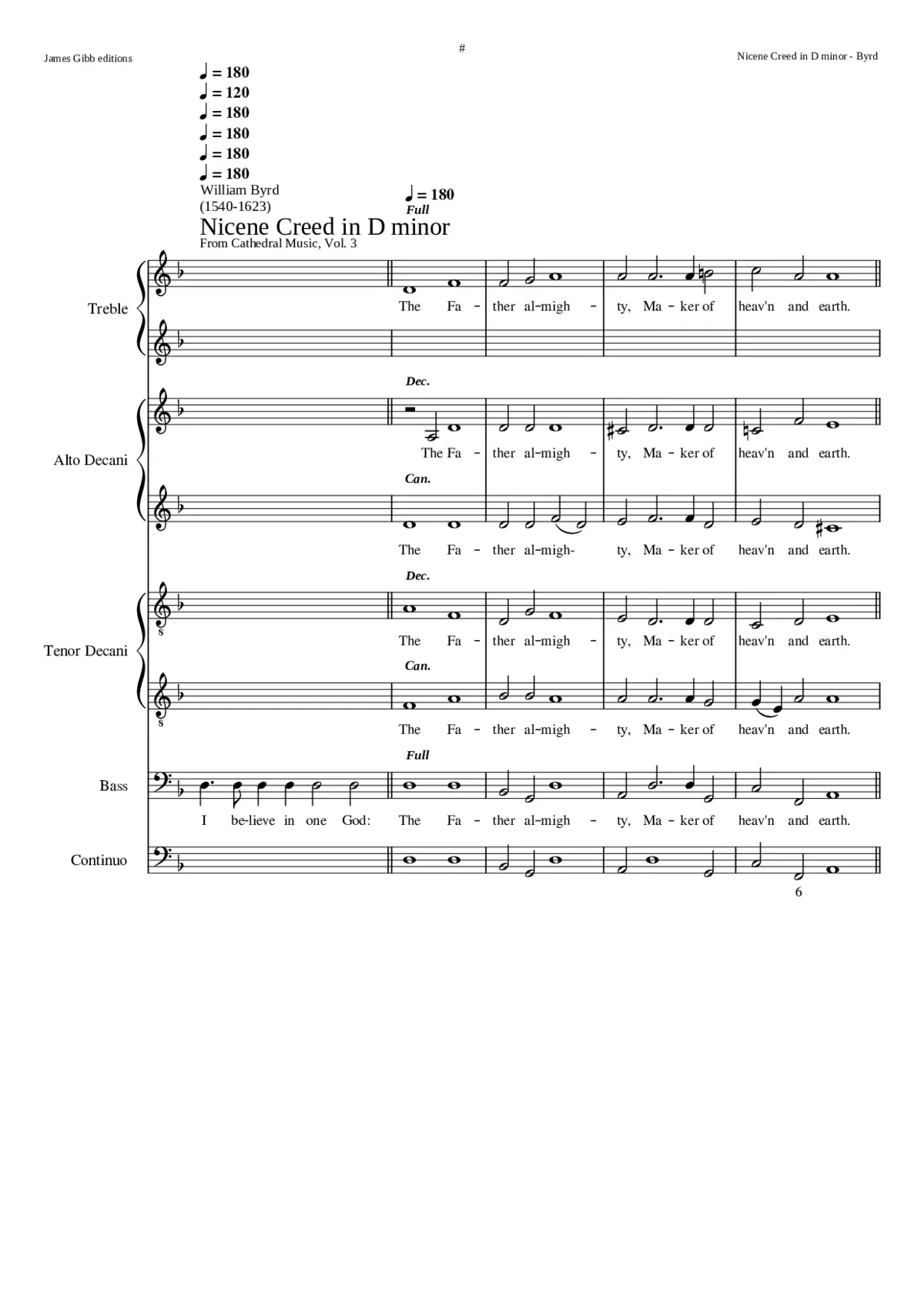 Nicene Creed in D minor - Page 1