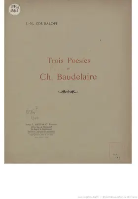 Trois poésies de Ch. Baudelaire