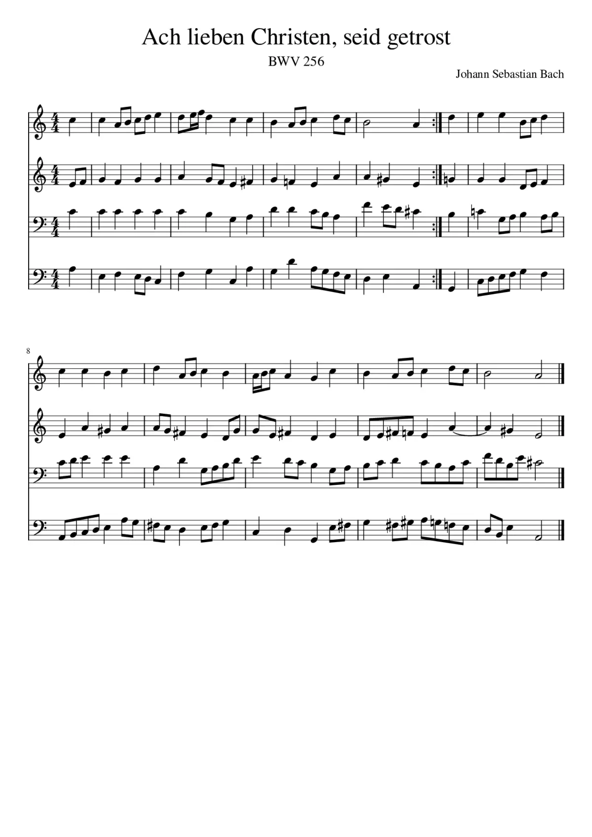 Ach lieben Christen seid getrost - Page 1