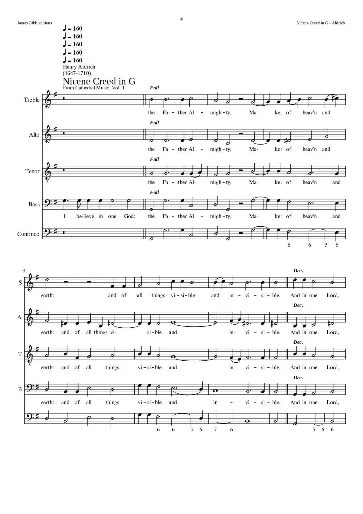 Nicene Creed in G - Page 1