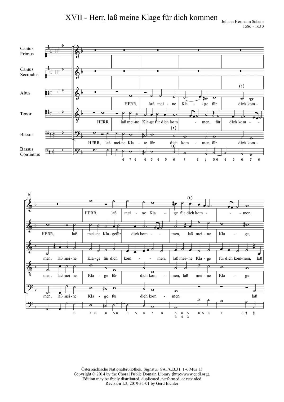 Herr, laß meine Klage - Page 1