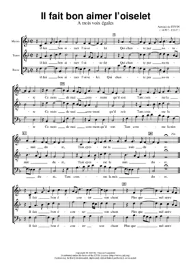 Il fait bon aimer l'oiselet