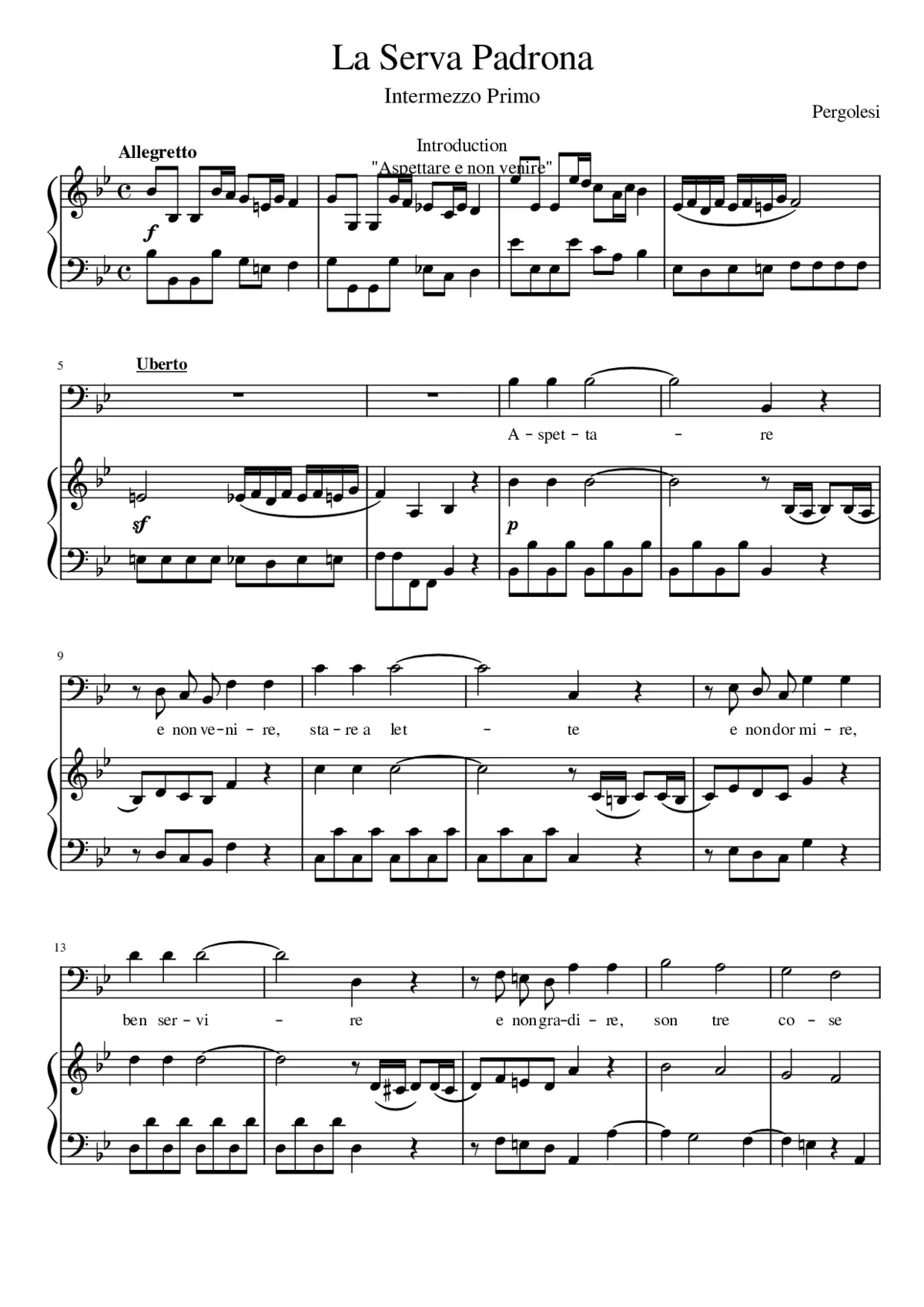 La serva padrona - Page 1