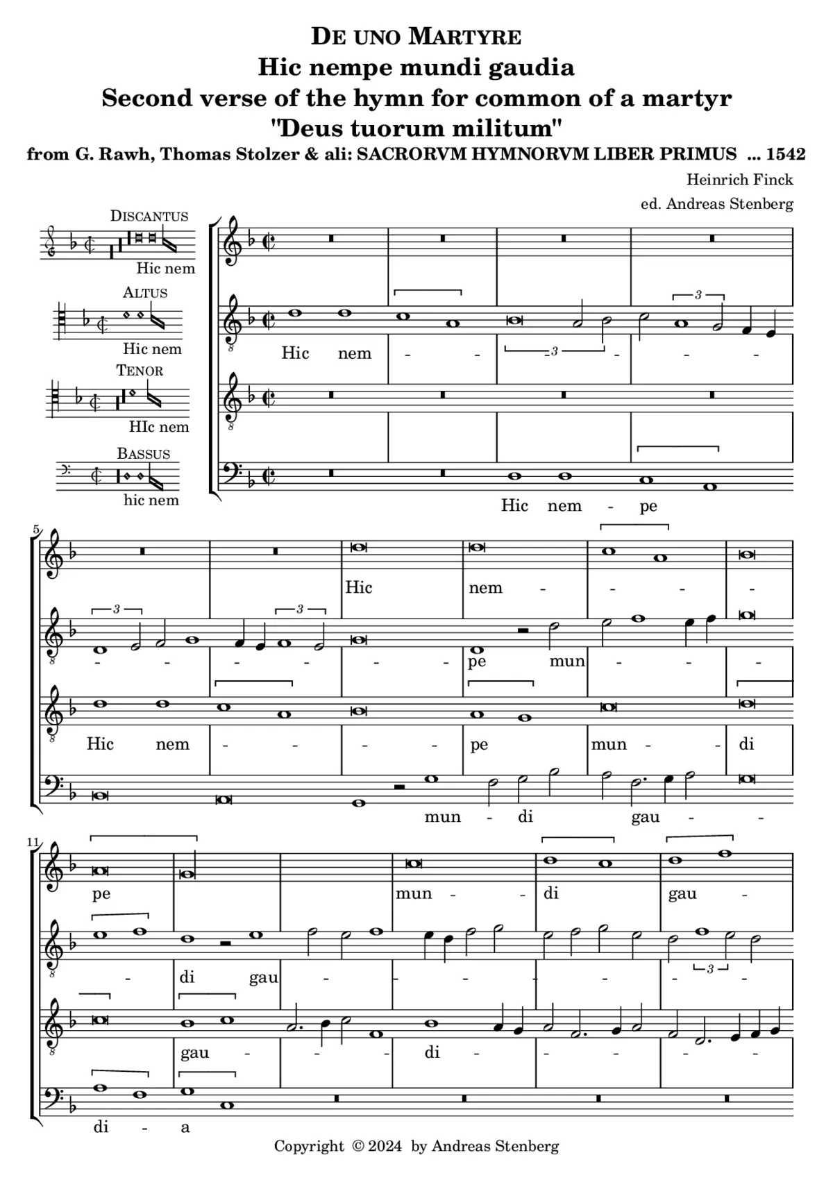 Hic nempe mundi gaudia - Page 1