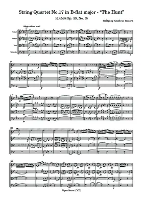 String Quartet No.17 in B-flat major, K.458 (Op. 10, No. 3)