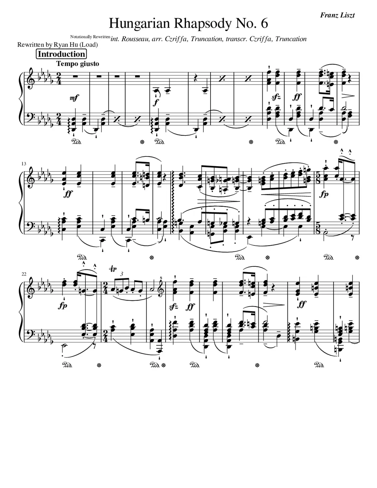 Hungarian Rhapsody No.6 S.244/6 - Page 1