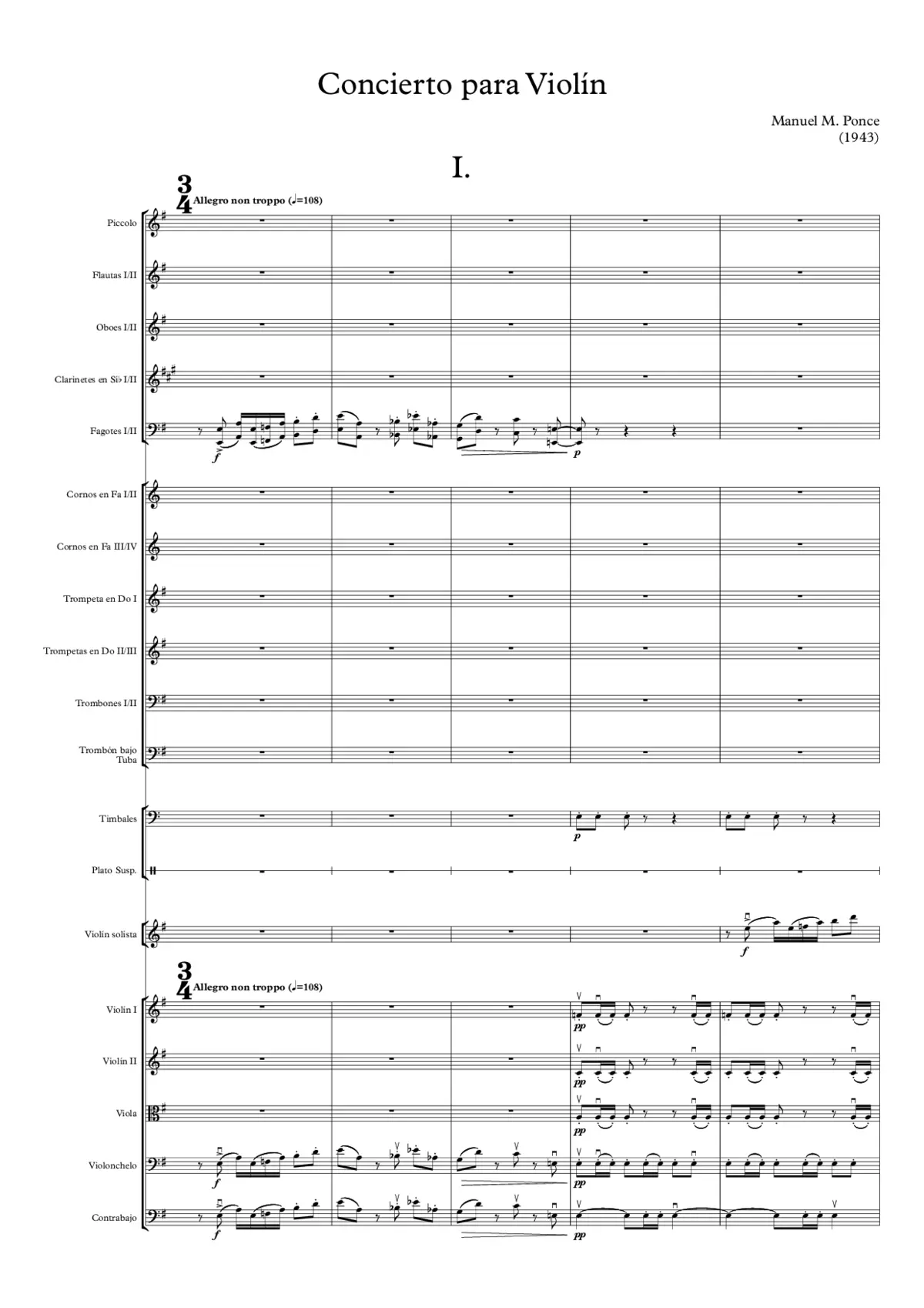 Concierto para Violín - Page 1
