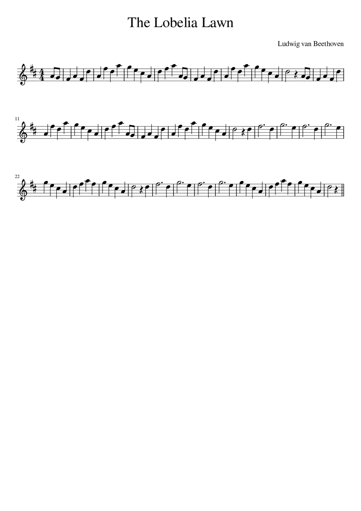 The Lobelia Lawn - Page 1