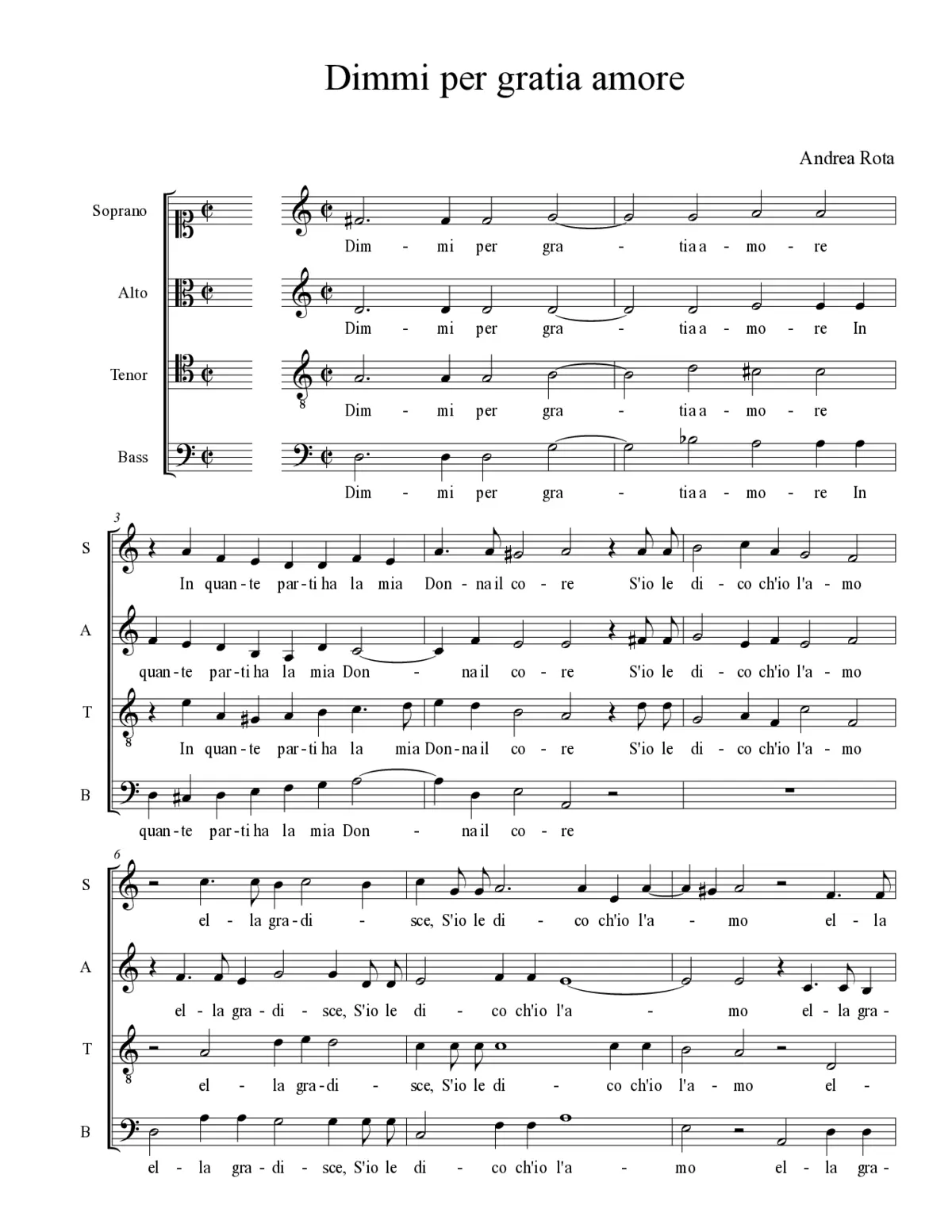 Dimmi per gratia amore - Page 1