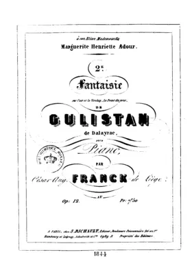 Fantasy No.2 on the Air and the Virelay "Point du jour" by 'Gulistan' by Dalayrac