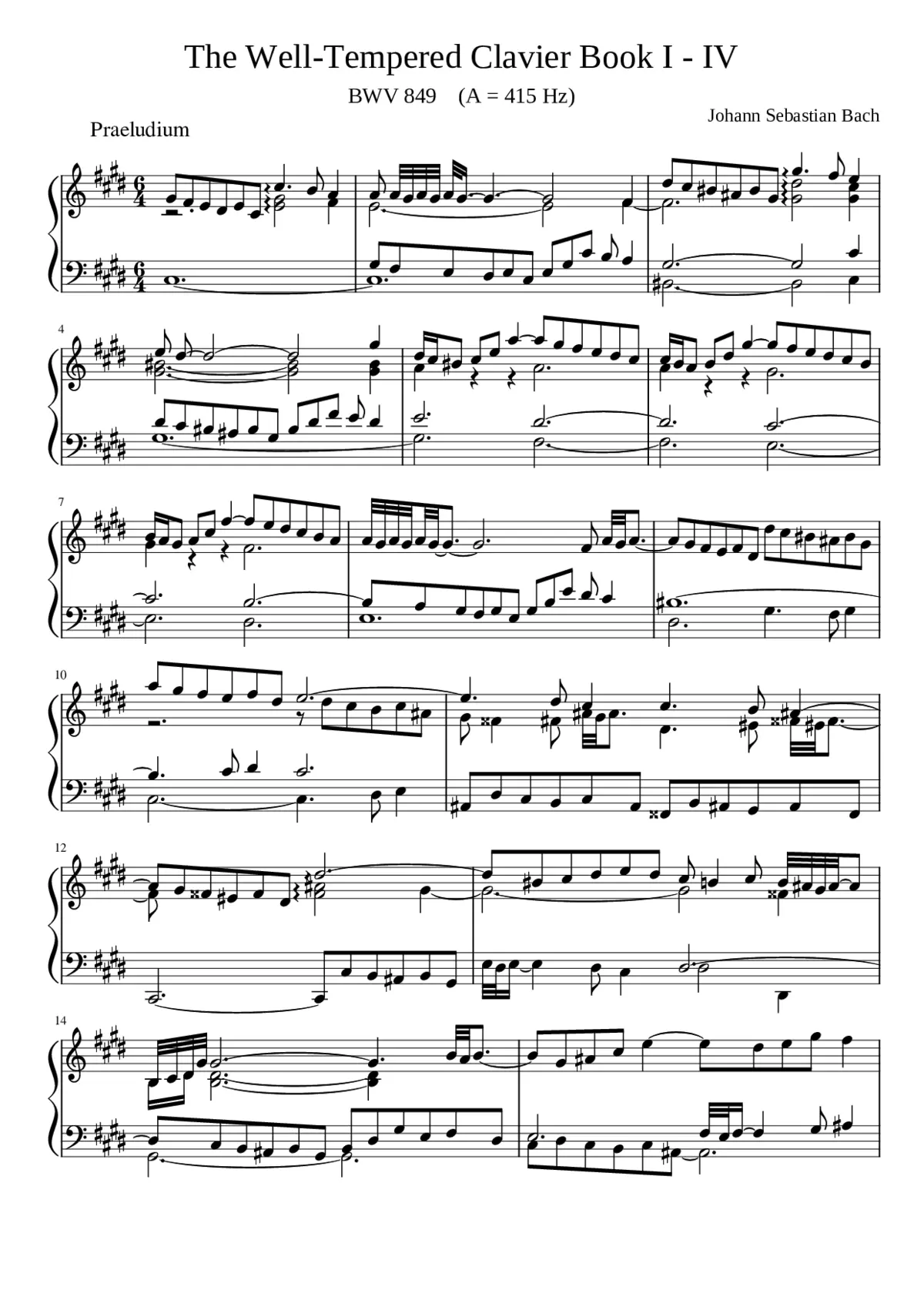 Prelude and Fugue in C-sharp minor BWV 849 - Page 1