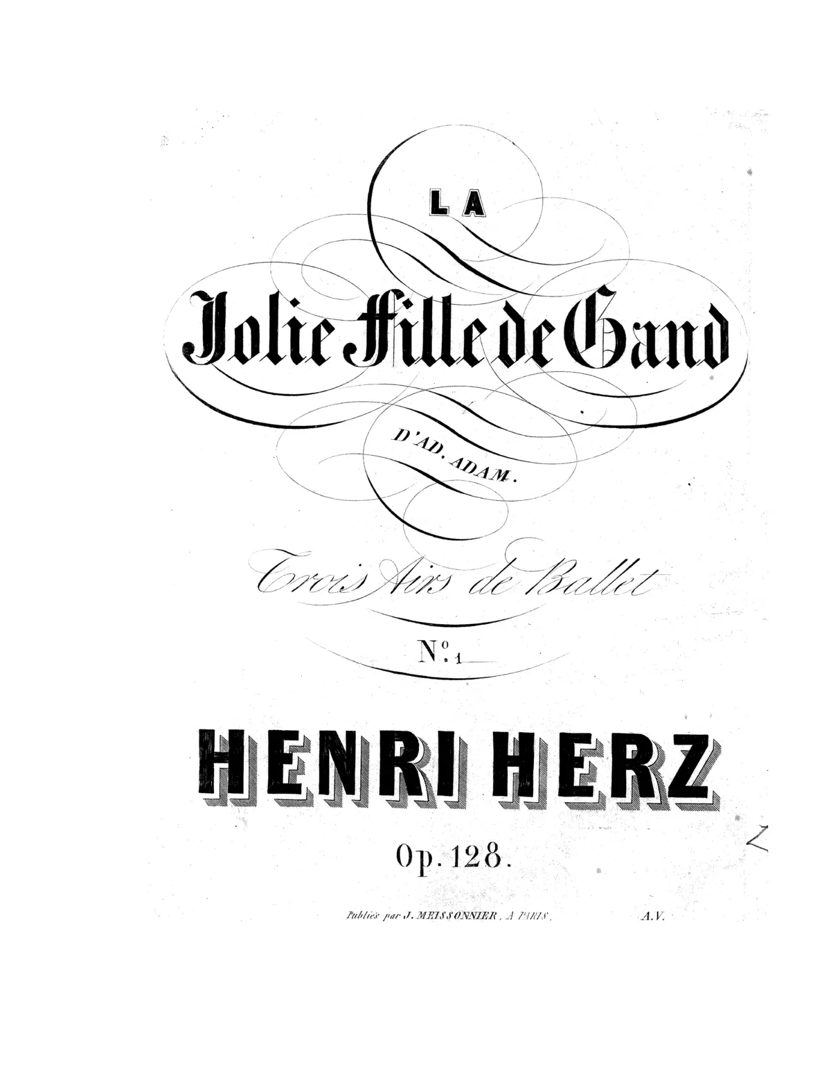 3 Airs de ballet de 'La jolie fille de Gand' - Page 1