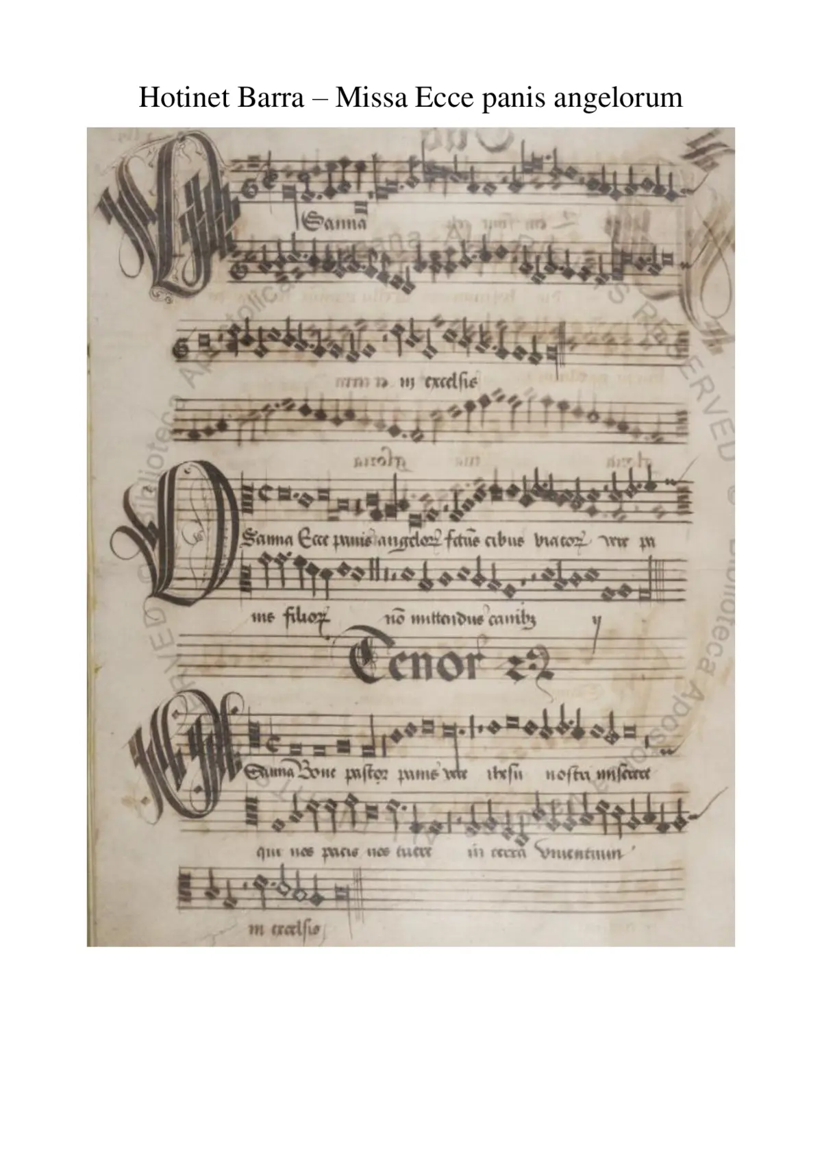 Missa Ecce panis angelorum - Page 1