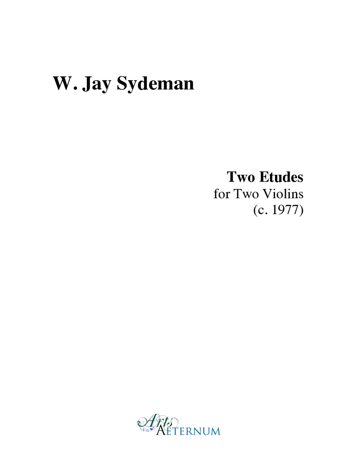 2 Etudes for 2 Violins - Page 1