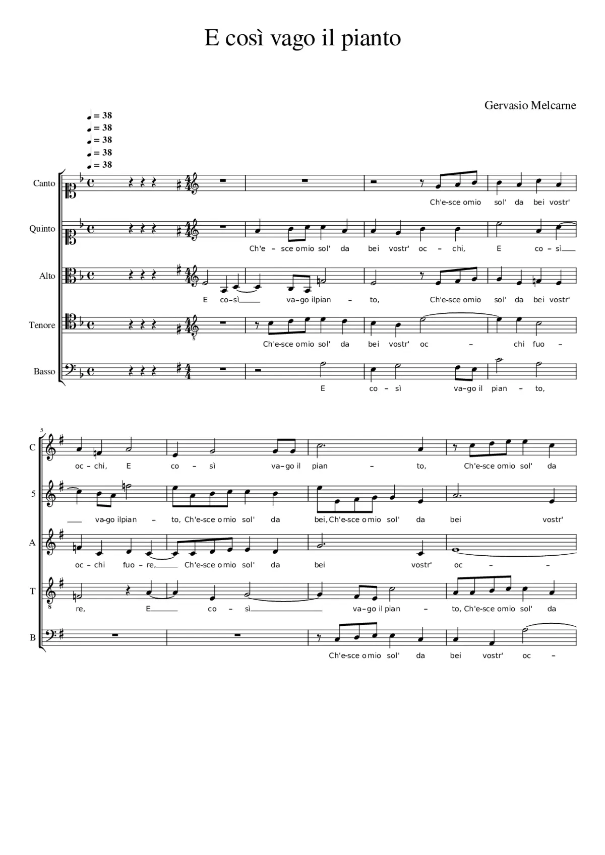 E così vago il pianto - Page 1