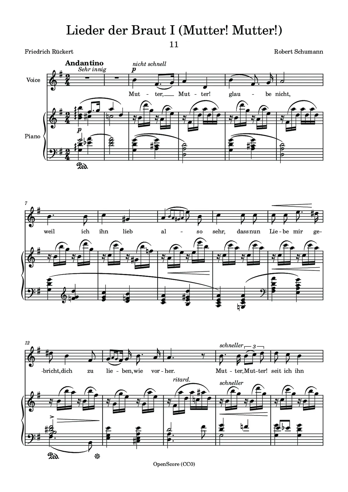 Lieder der Braut I (Mutter! Mutter!) - Page 1