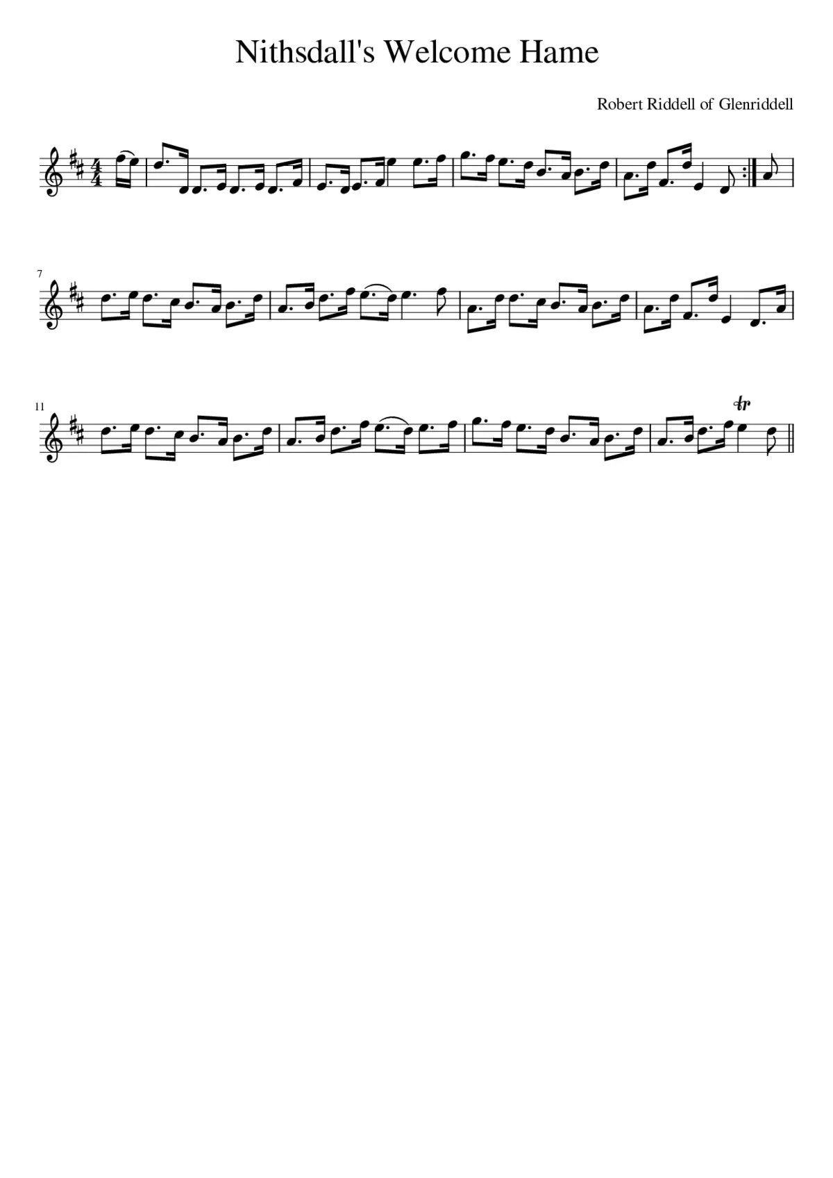 Nithsdall's Welcome Hame - Page 1