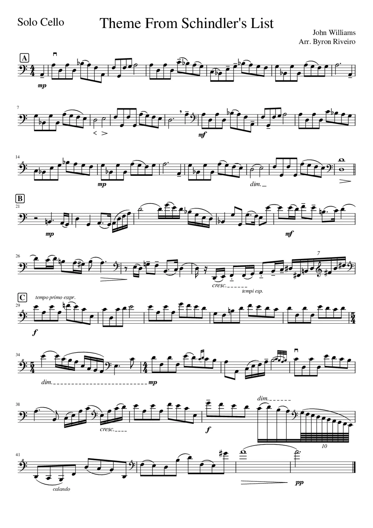 Schindler's List Theme - Page 1