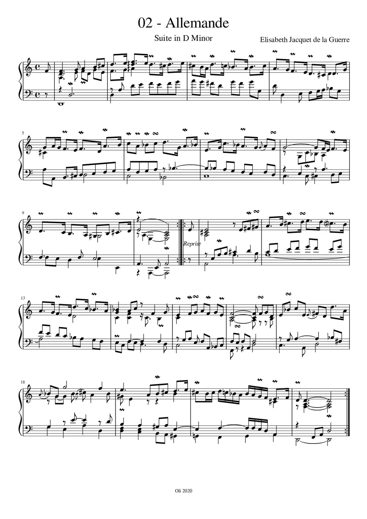 Allemande Suite in D Minor 2 - Page 1
