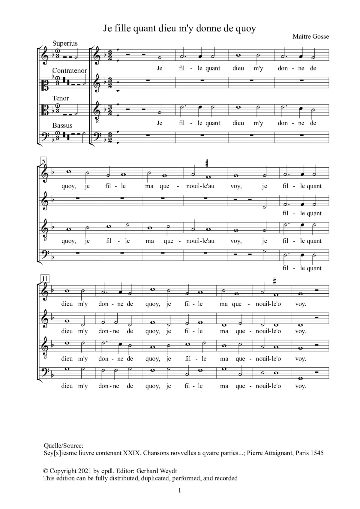 Je fille quant dieu my donne de quoy - Page 1
