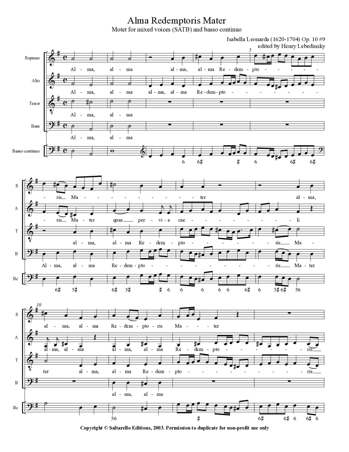 Alma Redemptoris Mater, Op. 10, No. 9 - Page 1