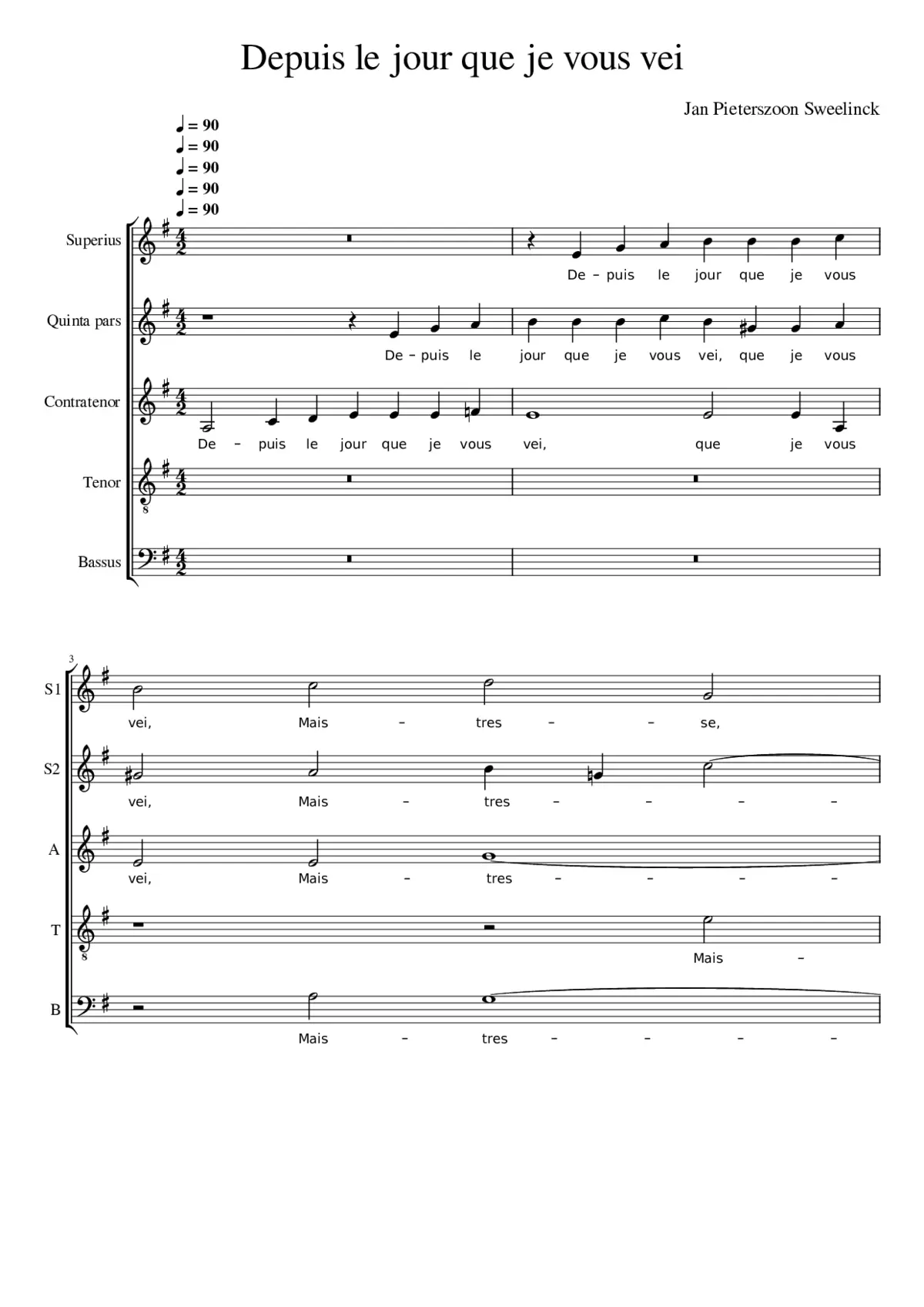 Depuis le jour que je vous vei - Page 1