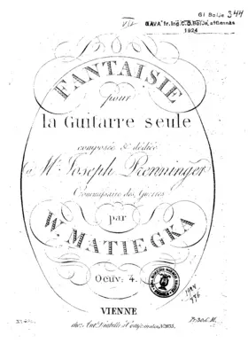 Fantaisie in C for solo guitar, Op.4