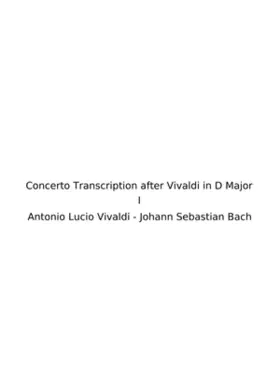 Concerto Transcription After Vivaldi In D Major