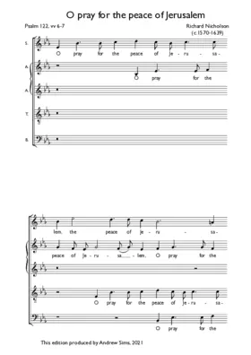 O pray for the peace of Jerusalem